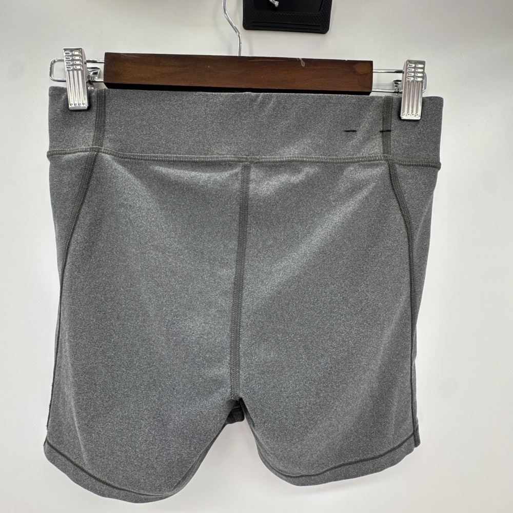 Under Armour HeatGear Compression Shorts Women Small Gray Heather Logo Mid Rise